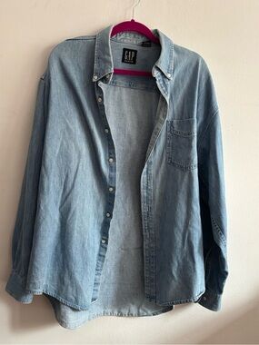 GAP Denim Light Blue Button-Up Shirt